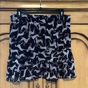 Black and White Dalmatian Print Skirt